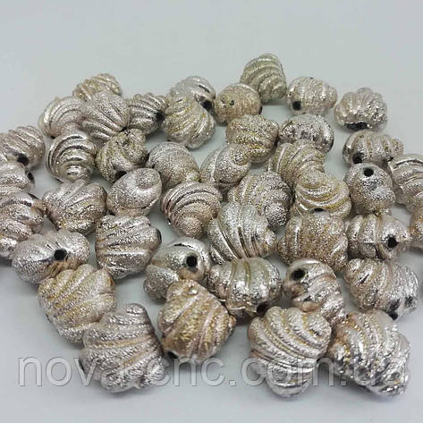 Бусини пластик фольговані "Рамбуля" кремово-рожевий 15 х 13 мм 500 грамів, фото 1