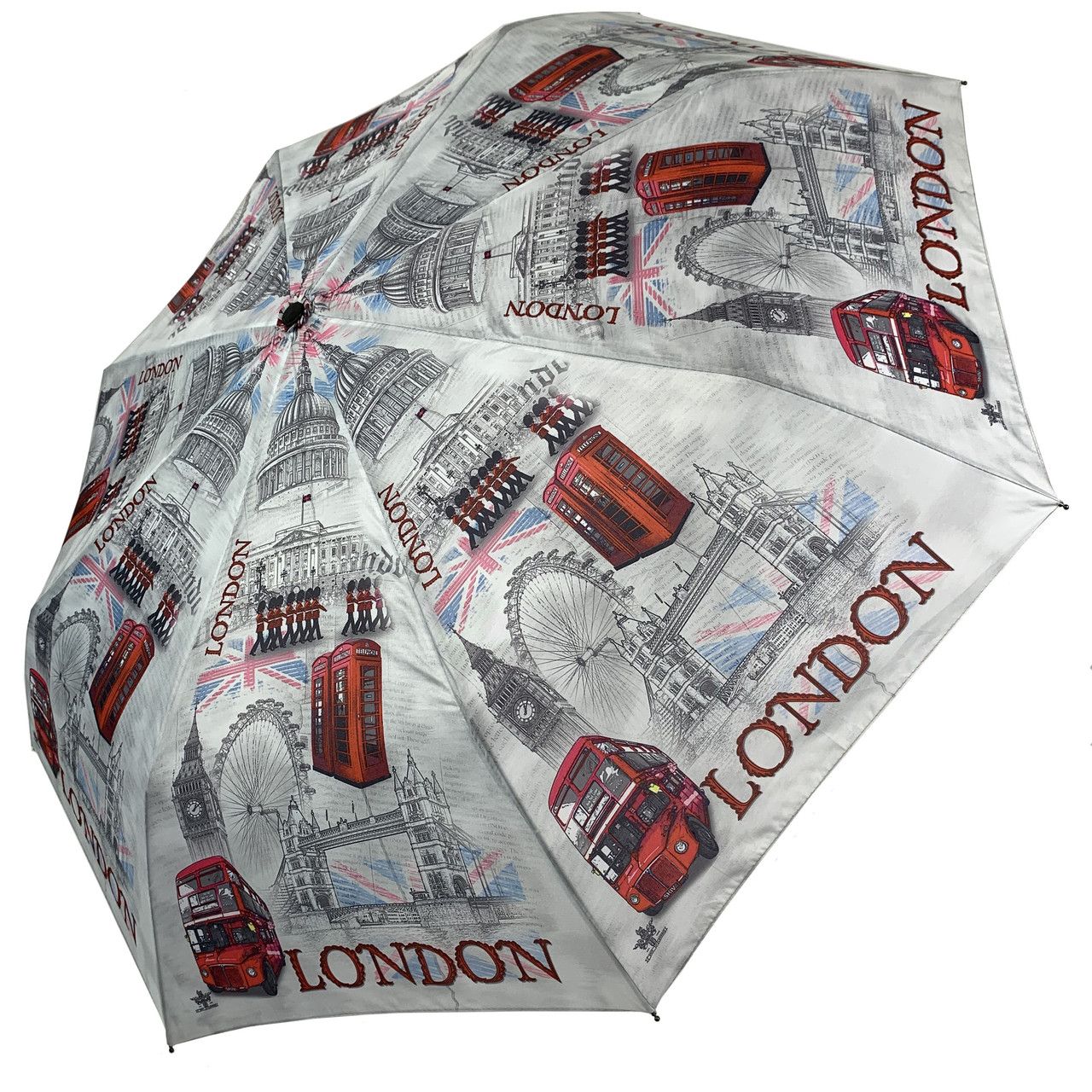 Жіноча полегшенна складна парасоля-автомат із зображенням Лондон / London, 2F/shtorm-3