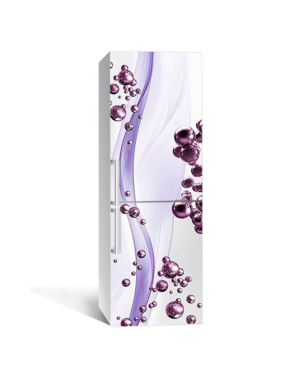 Інтер'єрна наклейка на холодильник Фіолетові Сфери вінілова плівка ламінована ПВХ кулі Абстракція, фото 1