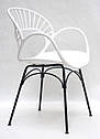 Крісло Flori пластикове на металевих ногах, білий 07, фото 3