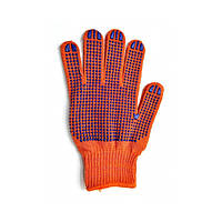 Перчатки трикотажные с ПВХ точкой кл.7*5 оранжевые