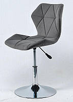 Стілець Torino CH-Base велюр сірий 1004 на хромованій круглій опорі D-410 mm, поворотний із регулюванням висоти, фото 4