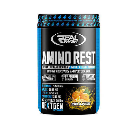 Кращі комплексні амінокислоти в порошку Real Pharm Amino Rest 500 г, фото 2