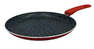 Пательня для млинців 24 см Con Brio індукційна антипригарне покриття Eco Granite червона 2424CBчерв