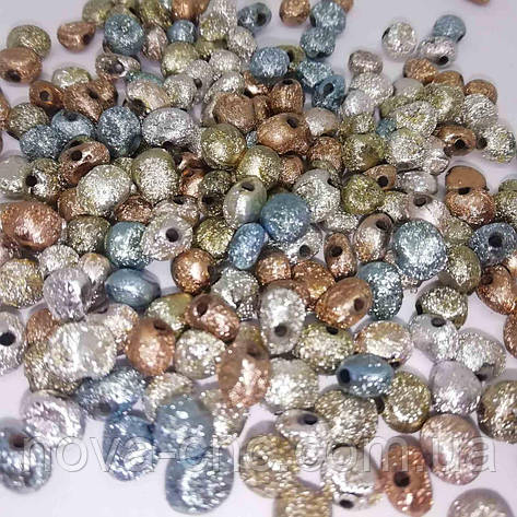 Бусини пластик фольговані "Морський камінчик" мікс 7 х 5 мм 500 грамів, фото 1