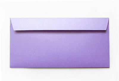 Конверт 220x110 мм, колір лавандовий (lavender), КОМПЛЕКТ 10 шт.