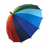Детский полуавтоматический зонт-трость "Радуга" от THEBEST, подойдет для школьников, темно-синяя ручка, 050С-4