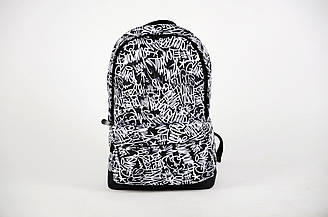 Рюкзак міський спортивний графіті чорно-білий портфель молодіжний чоловічий жіночий сумка