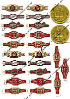 Їстівний друк "Наклейки на сигари" цукровий та вафельний папір а4