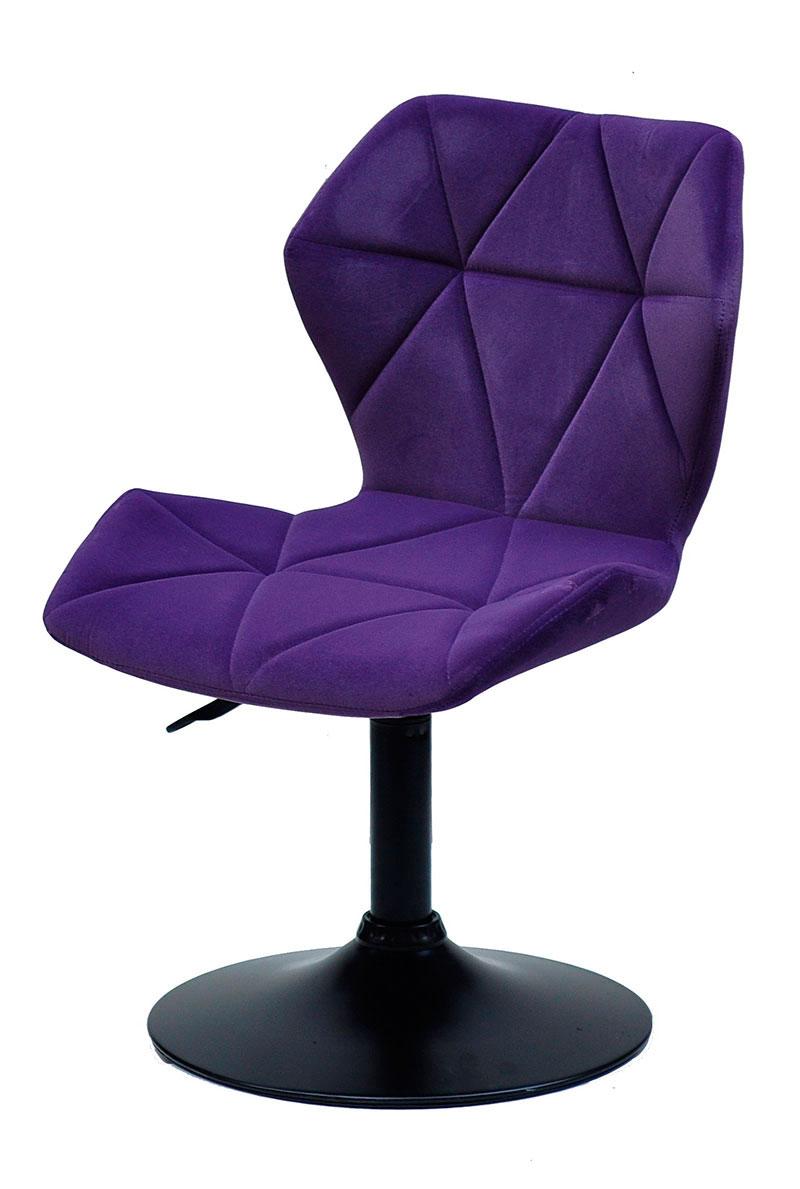 Стілець Torino BK-Base велюр фіолетовий 1013 на чорній круглій опорі, поворотний із регулюванням висоти, фото 1