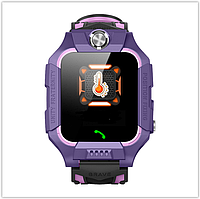 Детские часы Водонепроницаемые F26 фиолетовые с датчиком измерение температуры тела, Камера