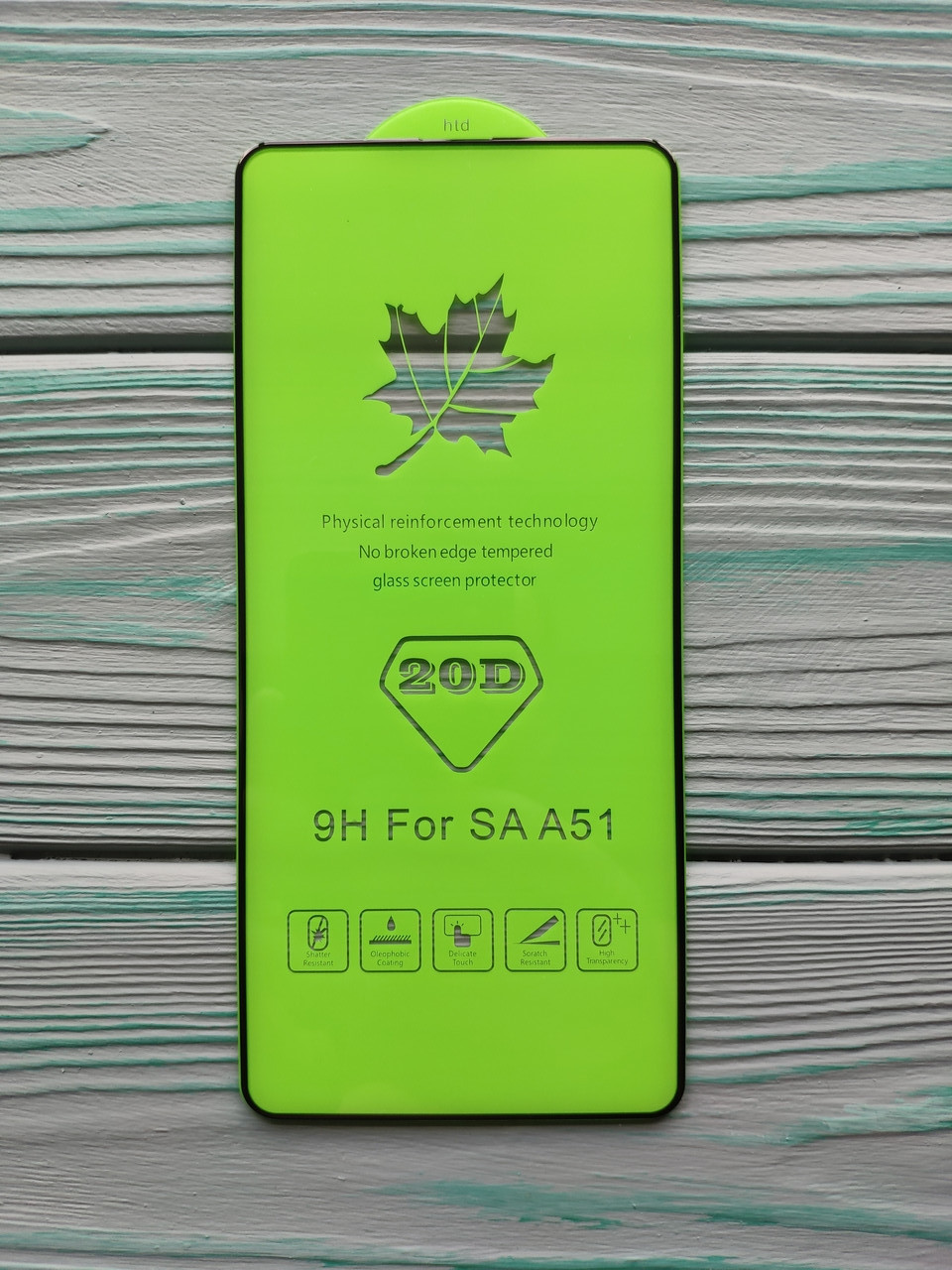 Захисне скло 20D для Samsung A51 2020 Full Glue Чорне