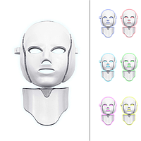 LED маска для фотодинамічної і мікрострумової терапії для обличчя та шиї 7кол