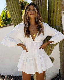 Туніка пляжна вільна з оборками.