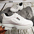 Жіночі кросівки білі в стилі FILA Disruptor, фото 4