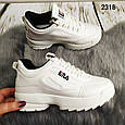 Жіночі кросівки білі в стилі FILA Disruptor, фото 3