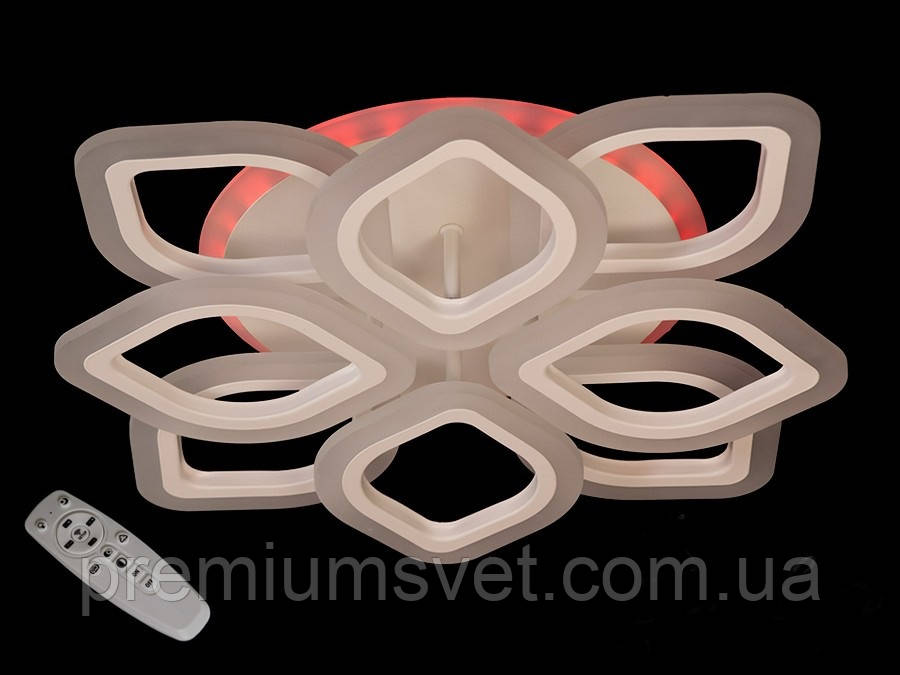 Люстра стельова світлодіодна білого кольоруA 3002/4+4 WH LED 3color dimmer, фото 1