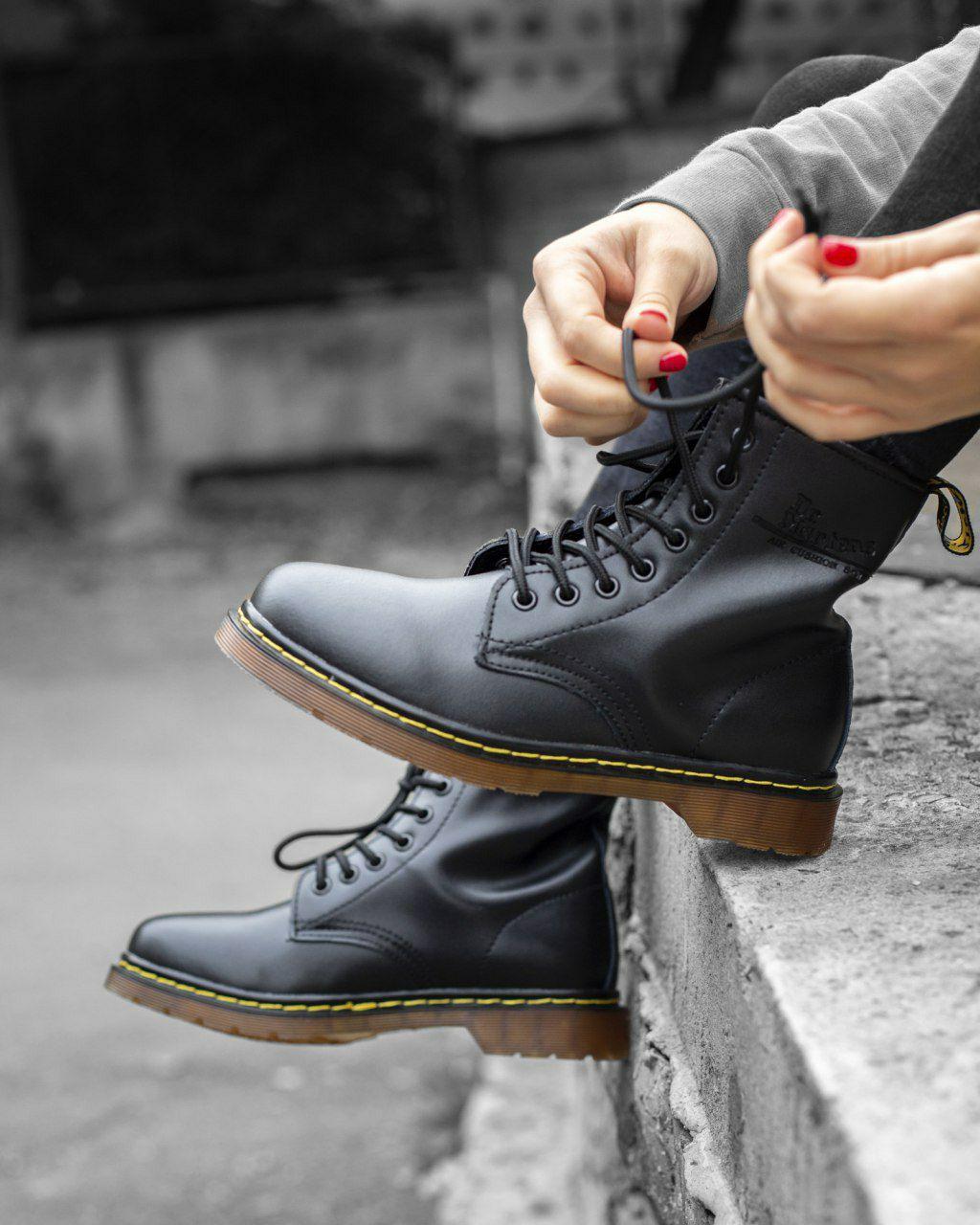 Демісезонні жіночі черевики Dr.Martens Classic Black шкіряні чорні