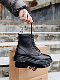 Демісезонні жіночі черевики Dr.Martens Mono Black чорні, фото 7
