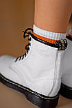 Демісезонні жіночі черевики Dr.Martens White шкіряні білі, фото 3