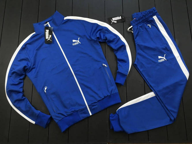 Купить Мужской спортивный костюм Puma ярко-синего цвета на молнии ...