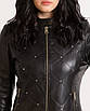 Стьобана шкіряна куртка жіноча чорна 46 розміру (Арт. NIK201), фото 4