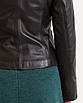 Стьобана шкіряна куртка жіноча чорна 46 розміру (Арт. NIK201), фото 10