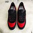 Жіночі кросівки кеди чорно-червоні Violeta 2321, фото 4