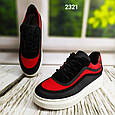 Жіночі кросівки кеди чорно-червоні Violeta 2321, фото 6