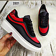 Жіночі кросівки кеди чорно-червоні Violeta 2321, фото 3
