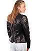 Шкіряна куртка-косуха VK чорна жіноча (Арт. VK284), фото 2