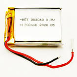 Літій-полімерний акумулятор Li-pol 803040, 1000 mAh 3.7V 1 шт., фото 2