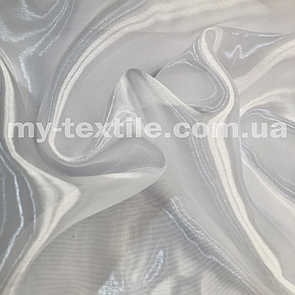Тканина органза прозора з переливом 150 см однотон Білий