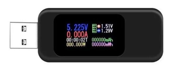 USB Вольтметр/амперметр тестер 10в1 зарядних пристроїв з кольоровим РК