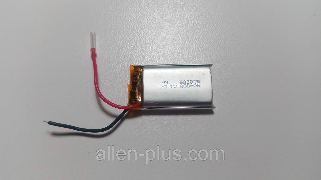 Акумулятор з контролером заряду Li-Pol PL602035 3,7V 800 mAh (6*20*35 мм), фото 1