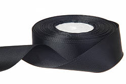 Репс однотонний на метраж. Колір чорний. Ширина 2.5 см