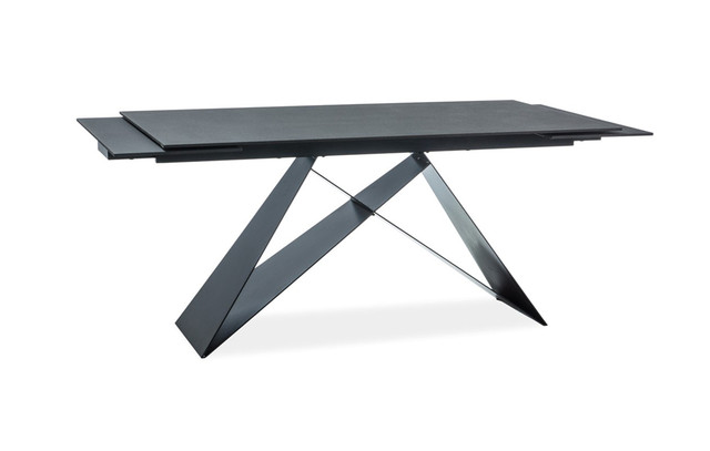 Стіл обідній розкладний Signal Westin скляний під чорний камінь в стилі лофт