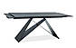 Чорний стіл Westin 160-240х90см із загартованого скла на металевому каркасі в стилі лофт Польща, фото 3