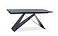 Чорний стіл Westin 160-240х90см із загартованого скла на металевому каркасі в стилі лофт Польща, фото 2