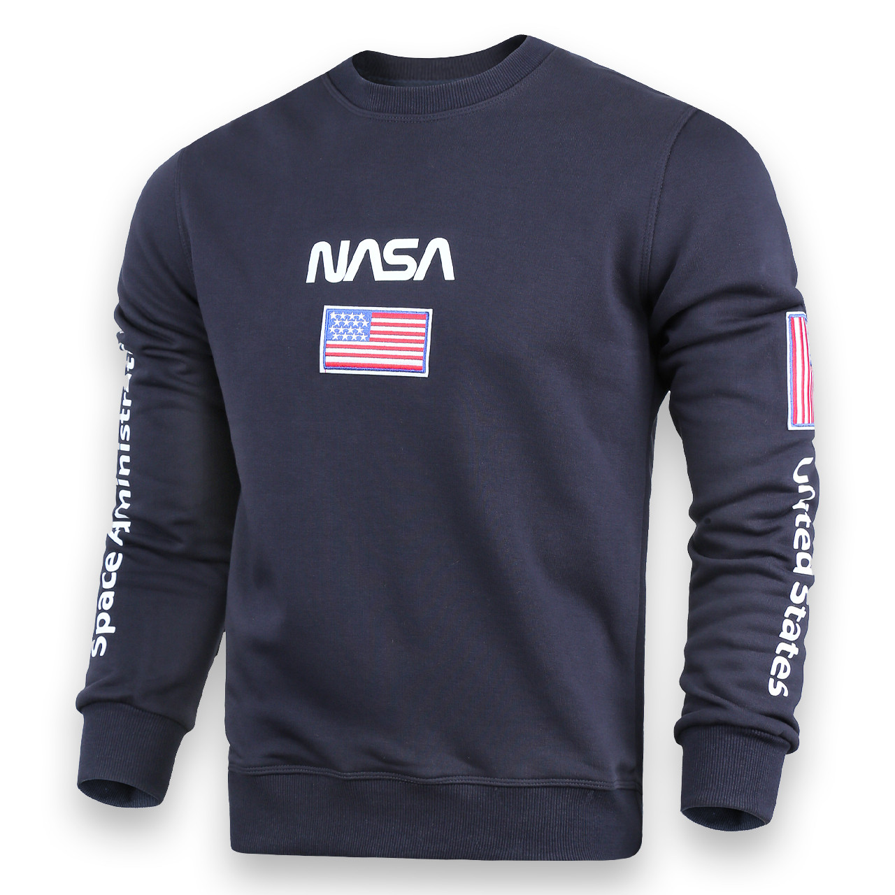 Світшот т синій NASA №5 патч, рис на рукавах DBLU M(Р) 20-522-001-003