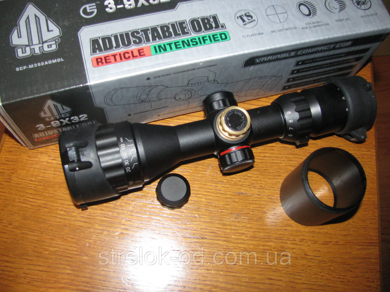 Оптичний приціл мінік (комплект) Leapers SCP-M392AOMDL 3-9X32, міні.