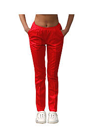 Медичні штани жіночі з кишенями (стрілка) Червоні