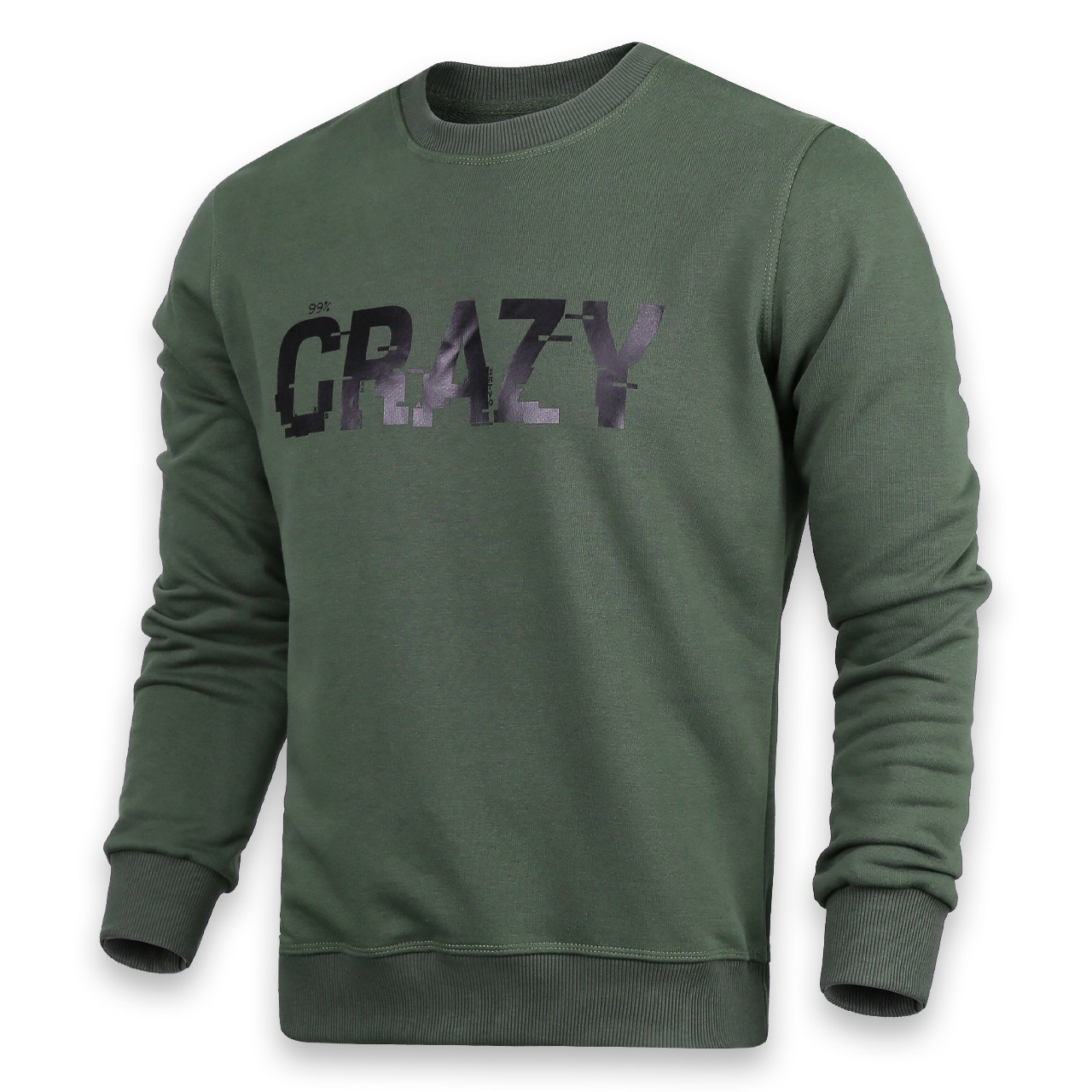Світшот чоловічий хакі HOPE з принтом "CRAZY" KHA XXL (Р) 19-537-011