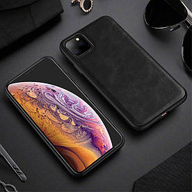 Чохол для iPhone 11 PRO силіконовий зі шкіряною поверхнею, X-LEVEL, Business Style, Чорний