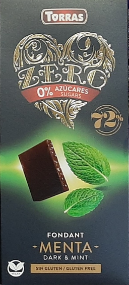 Шоколад Без цукру Torras Zero Negra Menta чорний з м'ятою 100 г. Іспанія