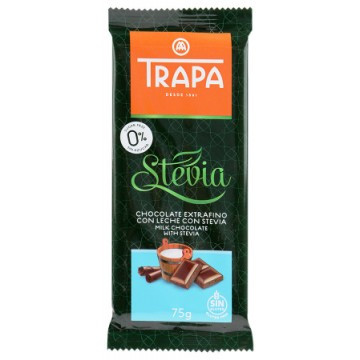 Шоколад Без цукру Trapa Stevia Молочний 75 г. Іспанія