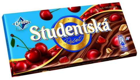Шоколад Studentska Pecet Mlecna Visna 180g, Чехія