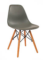 Стул из пластика Nik - N (Ник Н) EAMES CHAIR серый 21 на деревянных ножках