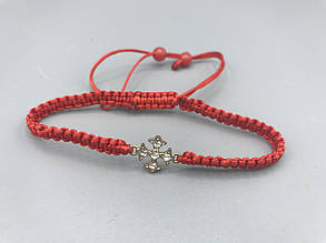 Браслет з хрестиком на червоній нитці