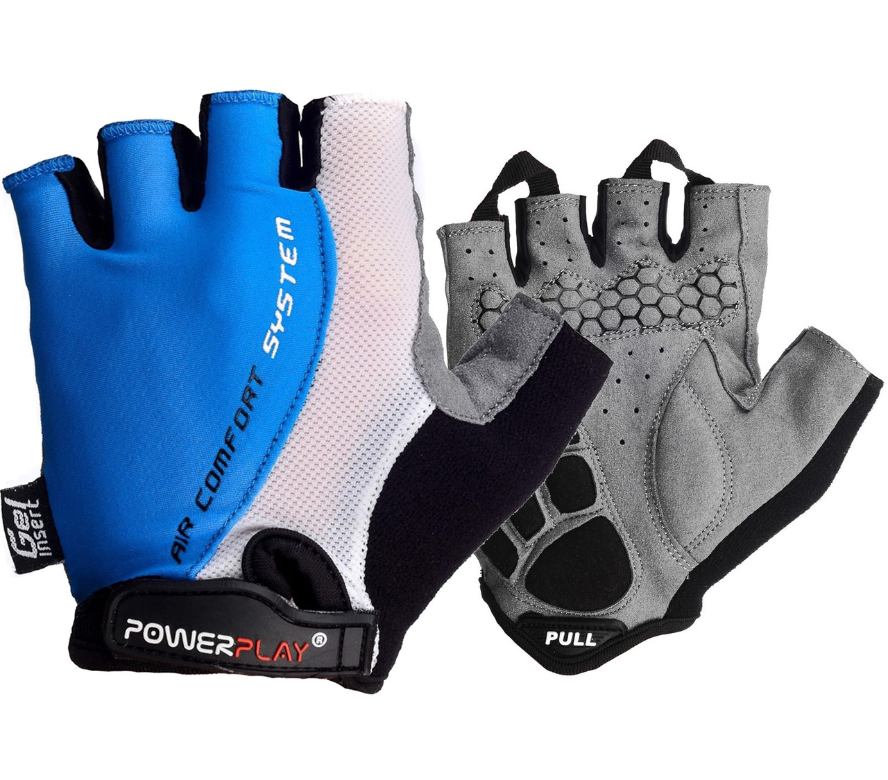Велорукавички PowerPlay 5010 B Біло-блакитні M